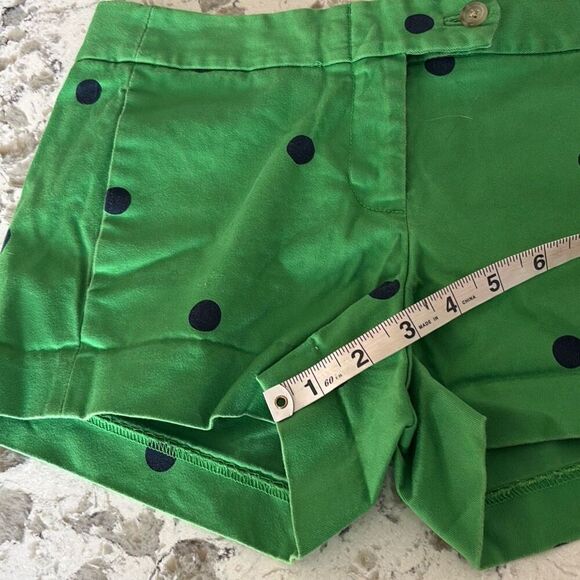 J Crew City Fit Green & Blue Polka Dot shorts Sz 0 stretch - Picture 5 of 6